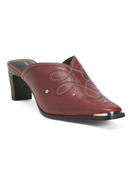Free People Shoes - FREE PEOPLE Leather Roxi Metal Tip Mules